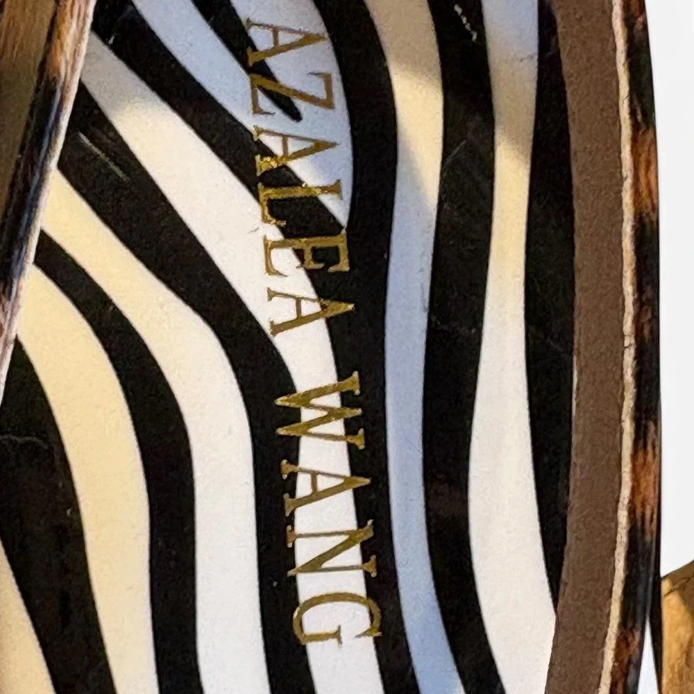 Azalea Wang Womens Leopard Zebra Print Platform Wedge Sandals Mixed Animal 8.5